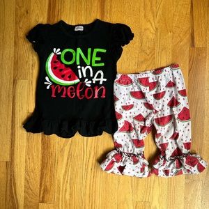 Girls Size 6 Matching Set - One in a Melon
